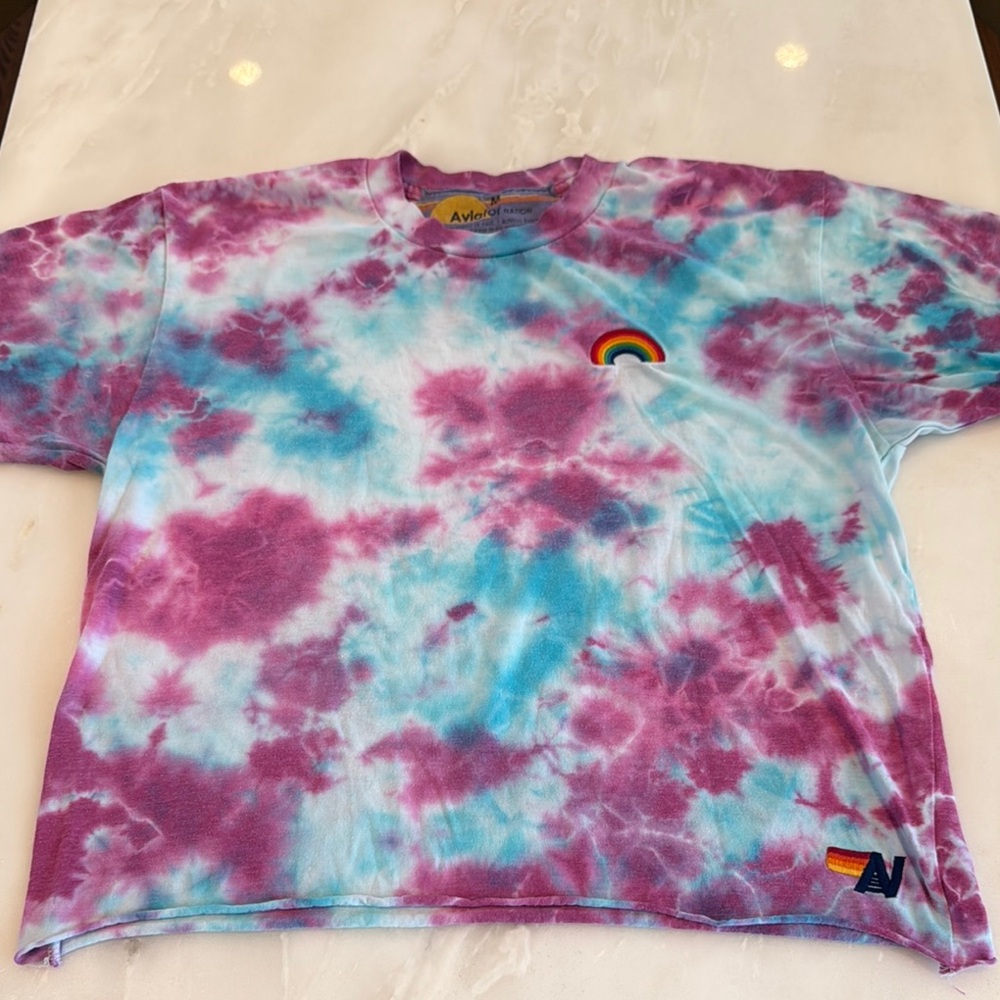 Aviator Nation Woman’s Tie-Dye T-Shirt - Pink and Blue